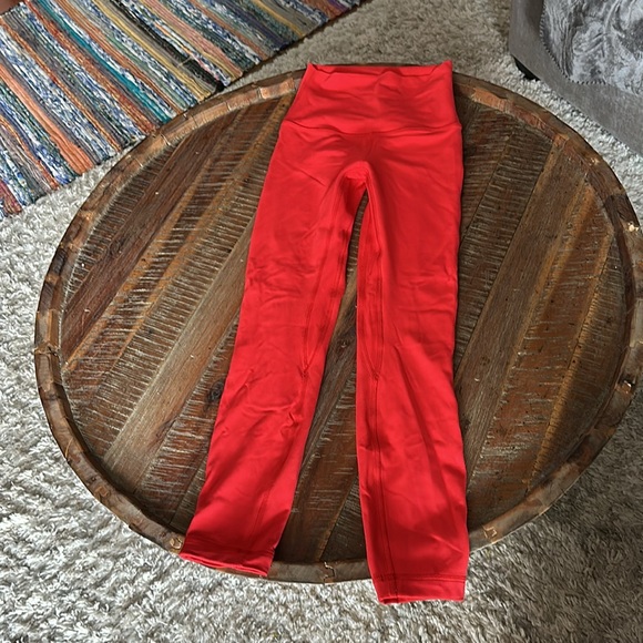 Size 2, Love Red-Lululemon Align High-Rise. - Picture 3 of 4